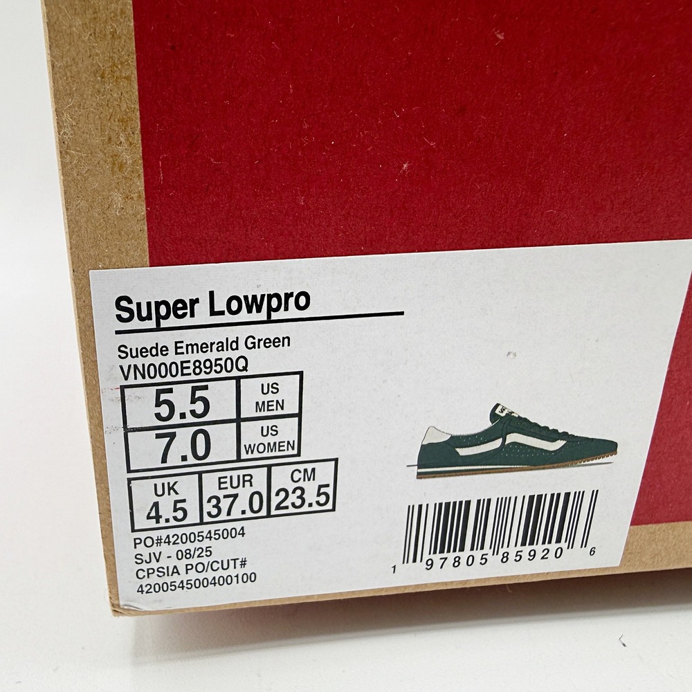 Vans Super Lowpro 'Emerald Green' / Size 7 Womens - Picture 10 of 10